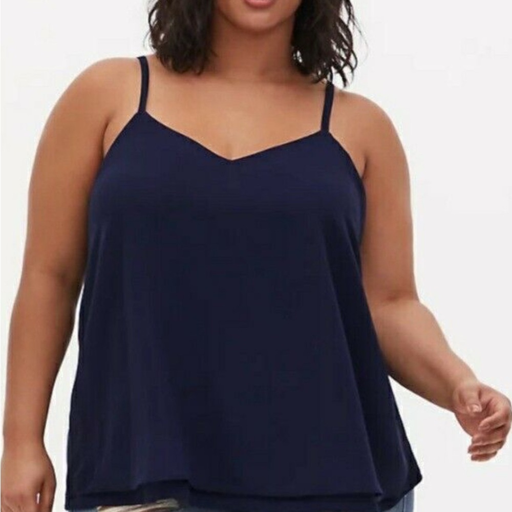 Torrid 00 Sophie Chiffon Swing Cami Navy